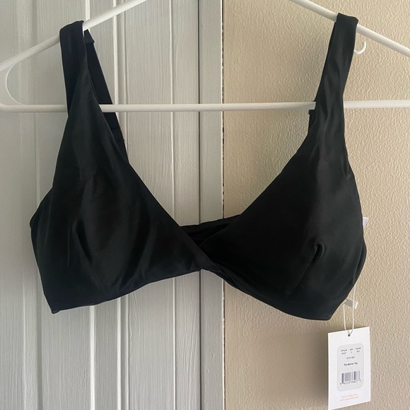 Andie Swim The Belmar Top Black Pull On Bikini Top Size S Adjust Strap Pads NWT - Picture 1 of 6